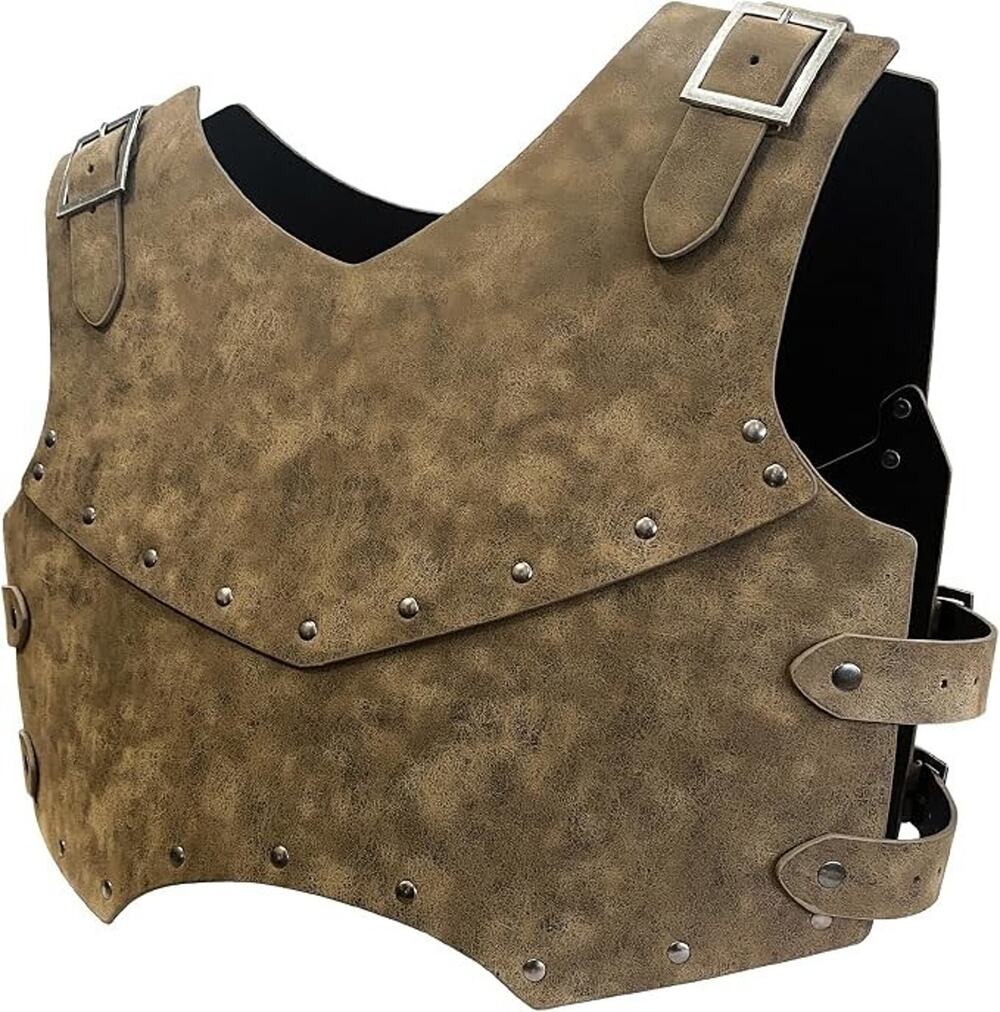 Medieval Faux Leather Chest Armor, Retro Mercenary Knight Archer Body Armor, Adj